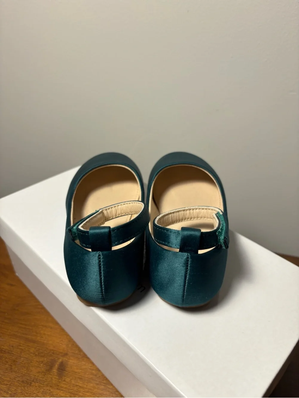 Toddler Girls Hunter Green Flower Girl Shoes